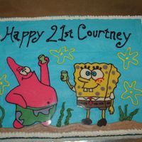 Spongebob And Patrick 21st birthday for a spongebob lover. Chocolate transfer bob and patrick