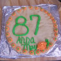 My First Giant Cookie I made this for a friend who turned 87 years young.