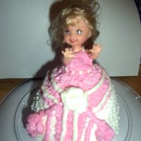First Small Doll Cake I used one of my daughter's little dolls