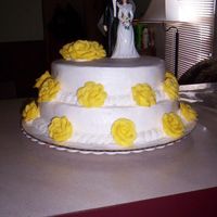 Sue Wedding first wedding cake buttercream with buttercream roses