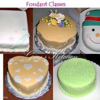 Fondant Class These are my first cakes with fondant. I already got my first order for a 25th aniversary cake when one of my co-workers saw these.