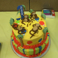 Monkey Business all BC with fondant monkies and bananas. Gumpaste one