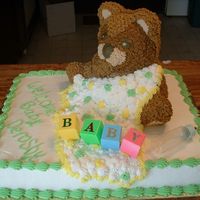 Baby Shower Bear The most popular baby shower cake I do is the teddy bear with a blanket. This time I needed the same theme but for more people so I tried...
