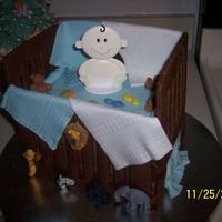 Baby Shower Crib What a fun cake! EVERYTHING was edible except for the baby obviously... I was just exhausted at that point.Triple Chocolate Cake with...