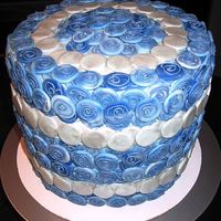 Blue Mosaic Cake This is a 4 layer lemon butter cake with lemon curd and blueberry filling, frosted with blueberry IMBC, and covered in MMF and chocolate...