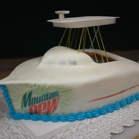 Offshore Fishing This is made with fondant and rice paper decorations. The only non-edible piece is holding up the top because the fondant did not dry in...