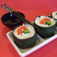 Sushi Cupcakes Ok, well that was weird.... the system posted up scripture references for my description! :0/ anyway, there just marzipan covered cupcakes...