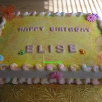 Elise Loves Springtime Springtime cake w/butterflies for first birthday. Accompanied by cupcakes and a smash cake. Thanks for looking.