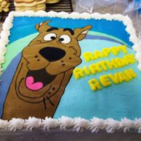 Scooby Cake FBCT with MMF letters. Picture was taken from the birthday party invitation.
