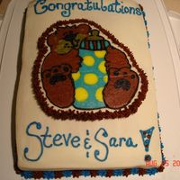 Baby Shower For Sister-In-Law 1/2 choc. 1/2 french vanilla with buttercream. FBCT bear - got picture off CC!