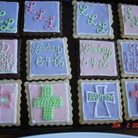 More Baptism Cookies More cookies. Dont like these designs as much. Like how the colors look together :)