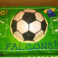 Soccer i made this for my daughters soccer party. I used the 1/2 ball pan for the soccer ball. The goals were made with white chocolate.