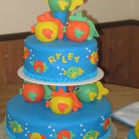 Fish First Birthday Cake This cake is from the new 2007 Wilton yearbook. I changed the colors to match the party.
