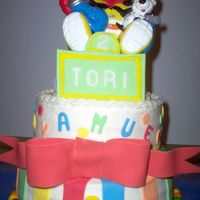 Elmo Birthday Cake This was a birthday cake I did for my nieces 2nd birthday. This was a 10 & 8 inch cake. Buttercream with fondant/gumpaste accents.