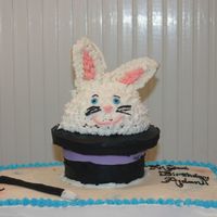 Pulling A Rabbit Out Of A Hat This was made for my son's 7th bday - Magic Theme. Shortly after this photo was taken I had to perform emergency ear replacement...