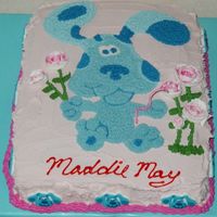Blue Clues This is a 1st b-day cake I made for my youngest granddaughter. I drew the Blues Clues outline on the cake from a pattern I had made from a...