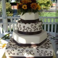 Fall Wedding Cake 6 inch hexagon, 8 inch round, 12 inch hexagon, 14 inch square