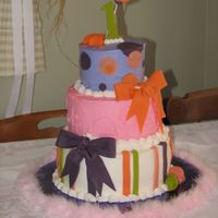 Daughter's First Birthday Cake Buttercream with chocolate clay - First stacked cake