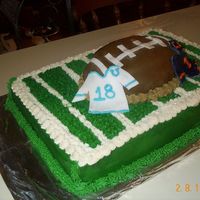 Football Cake this is my 1st atempt at making any kind of sports cake...let alone a football. I am happy w/the way it turned out....& was fun to make...