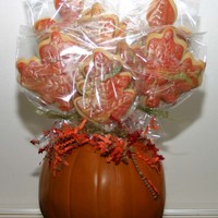 Fall Leaves Bouquet Sugar cookie with RBC. Dusted with pearl dust.