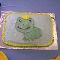 Froggy Prince Baby Shower Cake Threw this together last minute the theme for the shower was Froggy Prince, not to happy with the results