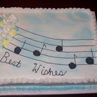 Music Did this for our choir director at church who stepping down from the position. First cake I have done with flowers without someone next to...