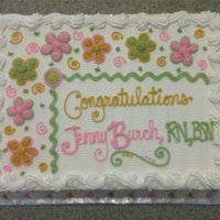 Nursing School Graduation Cake 1/2 sheet cake with whipped cream icing