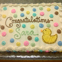 Duck And Polka Dots 1/2 sheet cake, buttercream icing