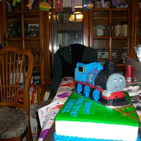 Thomas The Tank Engine Birthday Cake Thomas the Tank Engine, all buttercream, made using the Wilton 3-D train pan