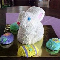 Stand Up Bunny And 3-D Eggs my first attempt at a 3 D cake