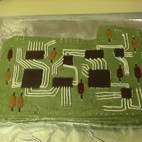 Husband's Grad Party Cake - Circuit Board 