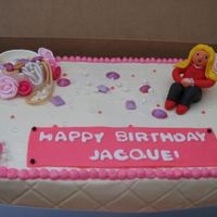 "diamonds Are A Girl's Best Friend" This was a cake I made for a woman's 40th bday that is crazy about jewelry (Especially diamonds). It's tough to see in the photo...