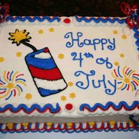 Fourth Of July 2007 Devils Food cake, Nutella filling, and buttercream. I made this for a potluck at my parents house. It is inspired by Cakery's cake&#...