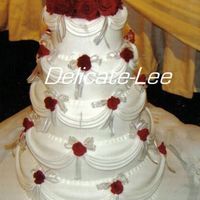 Melissa I did this cake for my best friend :) Fondant icing, drapes and fondant roses.