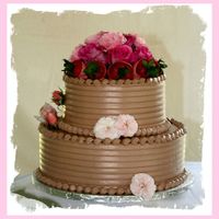 Mg Wedding Chocolate Cake This is a close up of the Ghirardelli Choclate Cake with Whipped Icing.