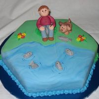 Fishing I made this cake today for my friend's son's fourth birthday. He loves fishing, and therefor my friend asked me to make a cake...