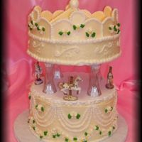 Carousel Cake Carousel cake modeled after one of the birthday girl's carousel. Her husband ordered this to surprise her. Bottom tier is buttercream...