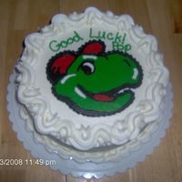 Retirement Cake Retirement cake made for a co-worker with the Snapper (mower) turtle face. WASC with Buttercream dream Turtle is a FBCT.