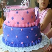 Pink And Purple Cake Birthday cake for my daughter's 5th birthday. All buttercream icing.