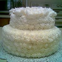 White Rose Cake Just practicing my roses on top. My first time I put roses on a cake.