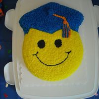 Smiley Face Graduation Graduation cake for neice's high school graduation.