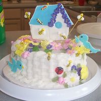 Basket With Flowers/birds Wilton c2 Final cake