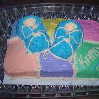 Baby Shower Cake For Kamden beauitful quilt cake, with cupcake booties