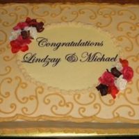 Sheet Cake For Fall Wedding Buttercream with silk flowers. Thanks for looking.