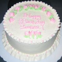 Pink Rosebud Birthday Cake 