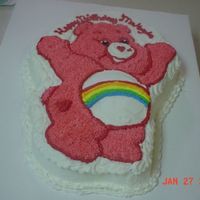 "cheer Bear Care Bear" Birthday Cake I did this cake for a dear friend. Her daughters 1st birthday cake! Yum! It was chocolate with the wonderful icing that turned out so sweet...