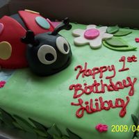 L's Cake Ladybug is red velvet. Bottom cake is carrot. All covered in fondant. The antennae are made out of gumpaste. Thanks for looking!