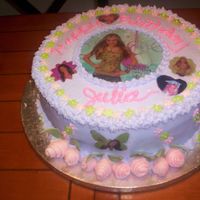 Hannah Montanta Cake Grandaughter's 5th birthday...yellow cake ....stawberry filling