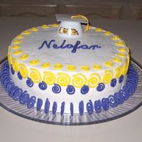 Lsu Graduation BUttercream icing with royal icing piping.