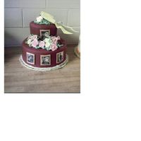 Edible Image Wedding Cake I did this cake for a final in my cakes icings, and fillings class. The photos on the sides are edible images that I placed on gum paste to...